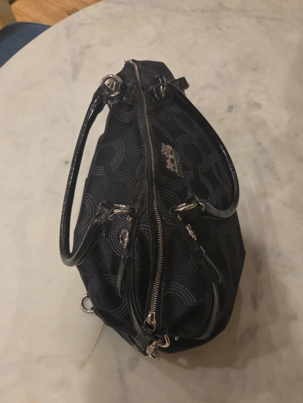 COACH MADDISON DOTTED OP ART SOPHIA SATCHEL